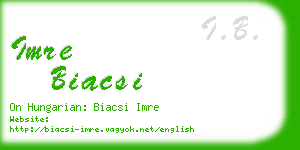 imre biacsi business card